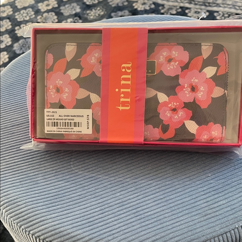 Trina Turk Floral Wallet - Pink and Black